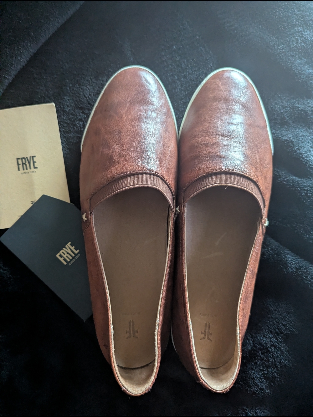 Frye Chestnut Leather Slip-On Loafers